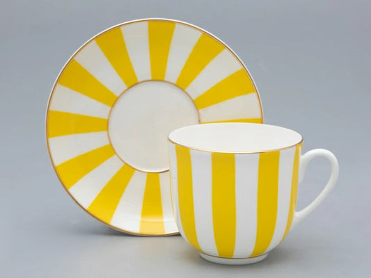 Kahve fincanı ve tabağı 180 ml zambak şekli 2 resim Evet ve hayır (sarı)